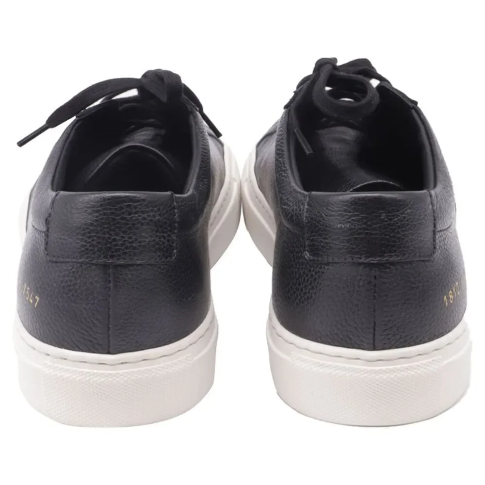Common Projects Achilles Low Grained Sneakers in Black Leather
